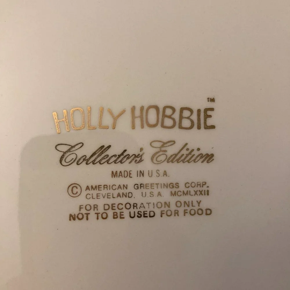 Vintage Holly Hobbie Collector's Edition Porcelain Plates Set of 2 10.25
